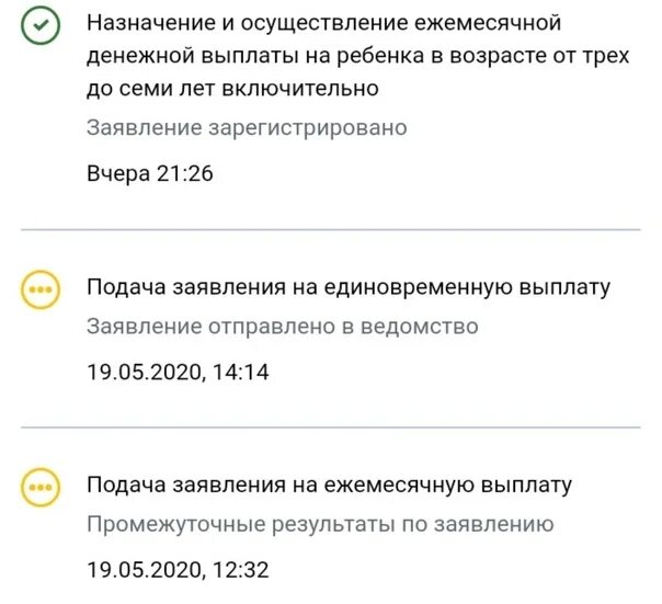 Проверить статус единого пособия. Выплаты с 3 до 7. Заявление на пособие от 3 до 7. Одобрение пособия с 3 до 7 лет. Периоды выплаты с 3 до 7.