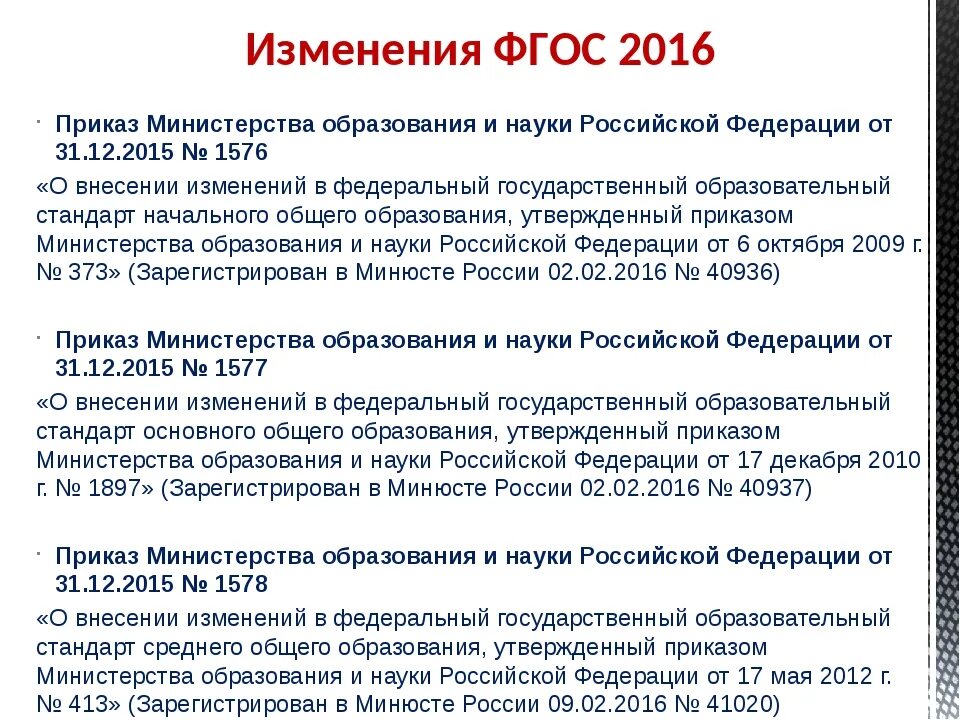 Внесение изменений в фгос. Основные изменения в ФГОС соо 2022. Приказ Минобрнауки России от 06.10.2009№ 373. Письмо Минобрнауки России 2017.