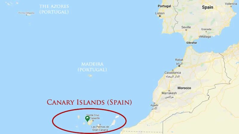 Канарские острова на карте. Канарские острова на карте Испании.