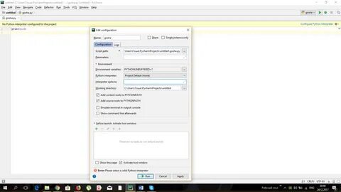 Environment location is not empty pycharm