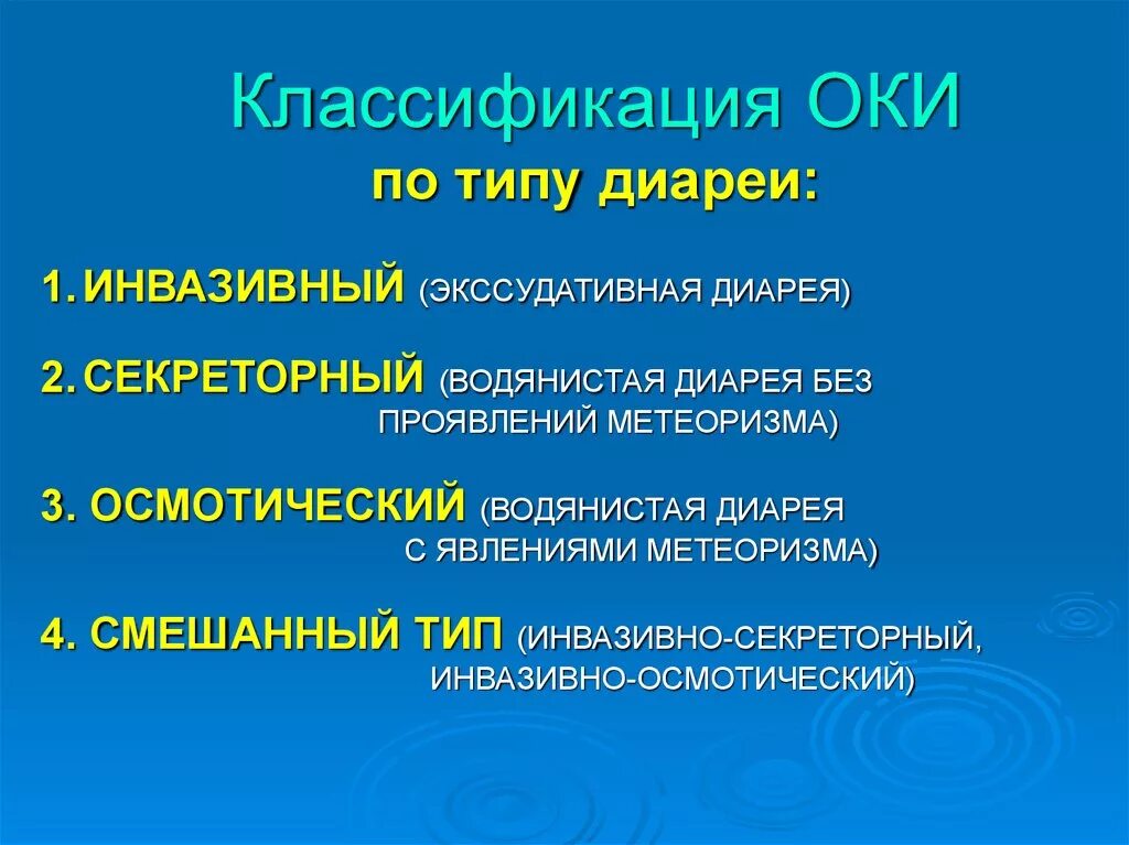 Диарея классификация. Классификация диареи у детей. Классификация Оки по типу диареи. Классификация инфекционных диарей.