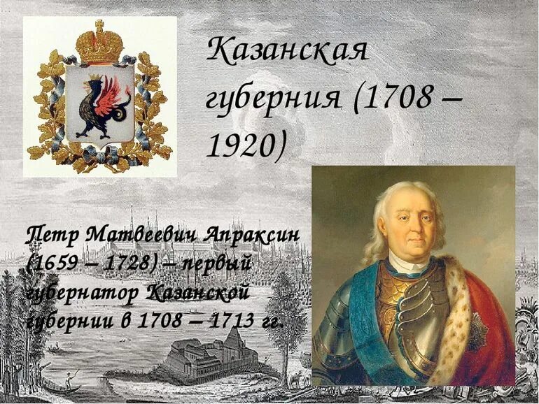 Сибирская губерния при петре 1. Казанская Губерния 1708.