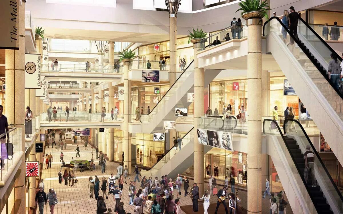 Mall торговый центр. американский торговый центр. яркий фасад магазина. самые красивые торговые центры. самый большой торговый центр в москве.