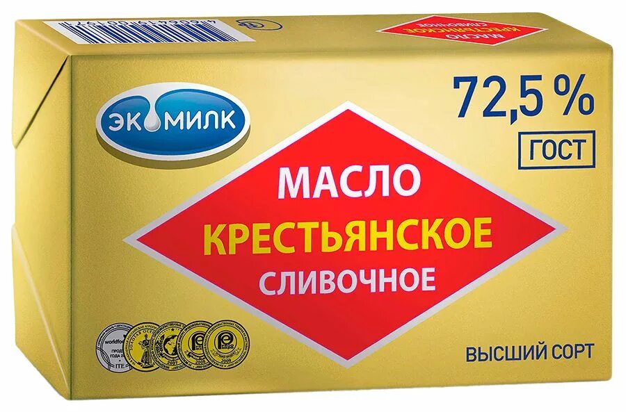 Масло сливочное красноярск. Масло Крестьянское 72.5 Экомилк. Экомилк масло Крестьянское сливочное 72.5. Масло Экомилк 82. Масло Экомилк 180 82.