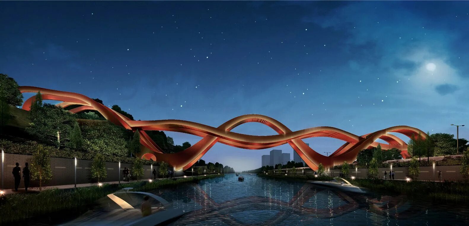 Lucky bridge. Пешеходный мост changsha lucky knot. мост lucky knot, чанша, китай.. мост в китае в виде ленты мебиуса.