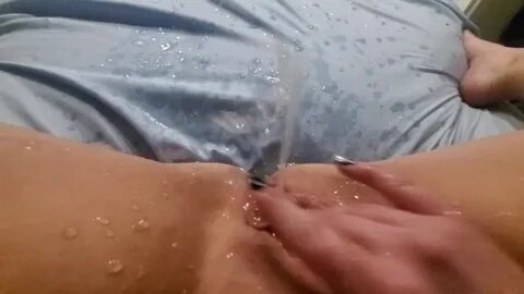 Watch video Fingering pussy, huge squirt leaves puddle in amateur bed on Re...