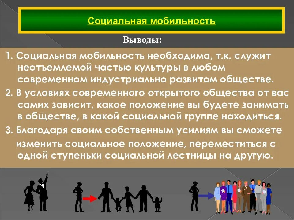 Разное положение в обществе