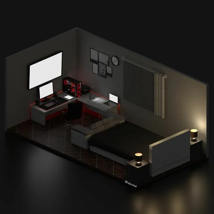 Isometric 3D Rooms :: Behance