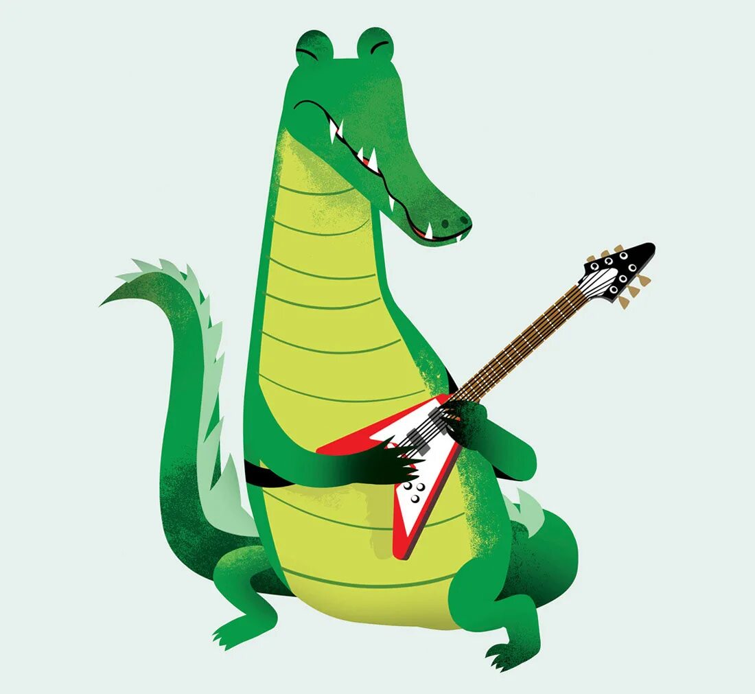 Девочка поет песню про крокодила. Крокодил с гитарой. Динозавр с гитарой. Поющий крокодил. Крокодил играющий на гитаре.