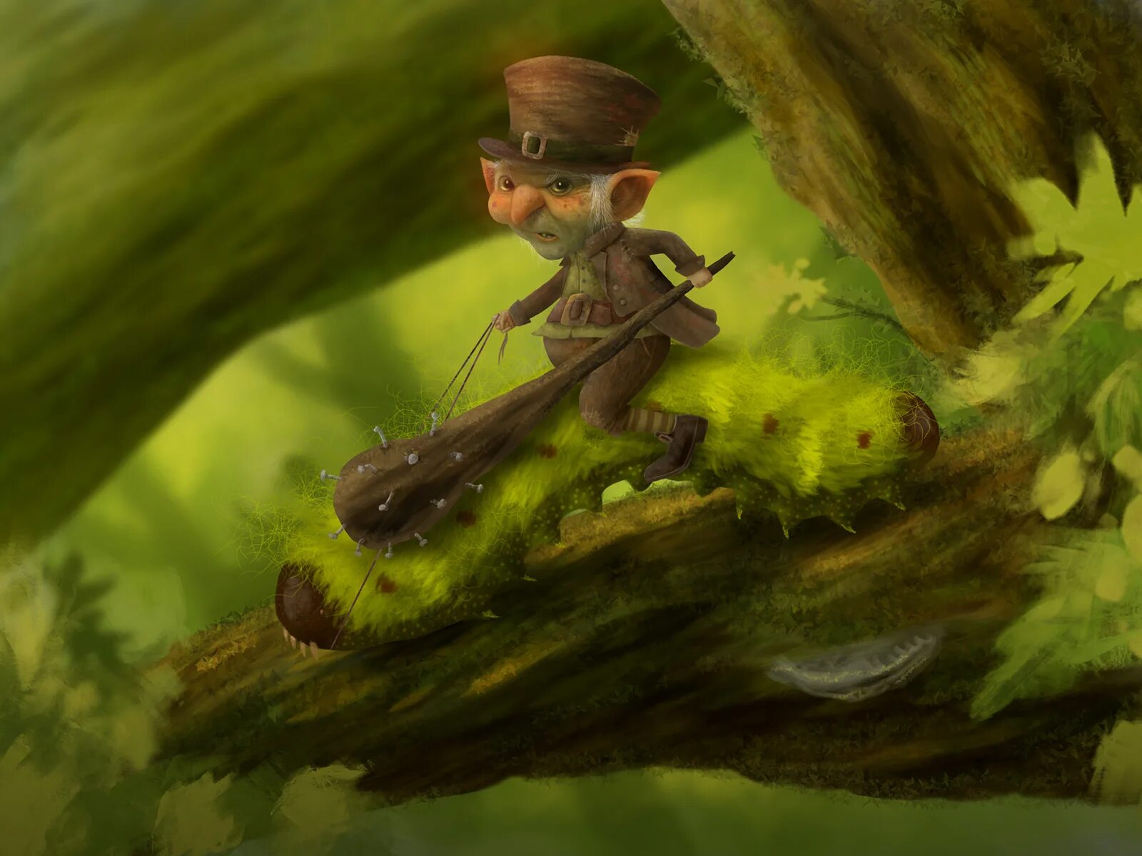 Tiny green wizard