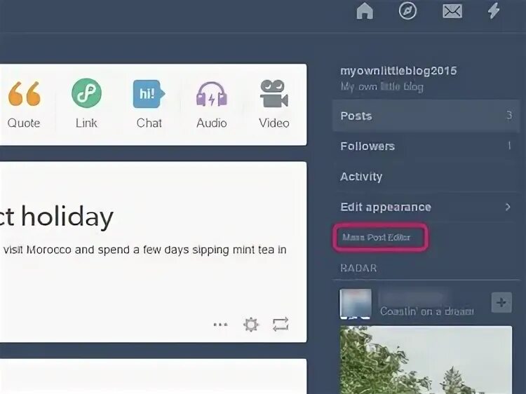Тамблр массовый редактор. Edit Post. Edited posting