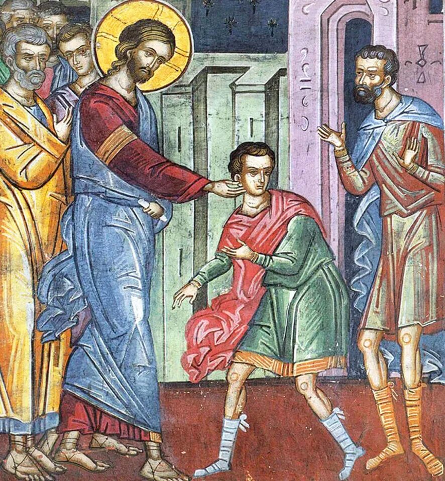 вифезда исцеление расслабленного фреска. исцеление кровоточивой фреска. исцеление сына сотника. исцеление 4. исцеление расслабленного в капернауме.