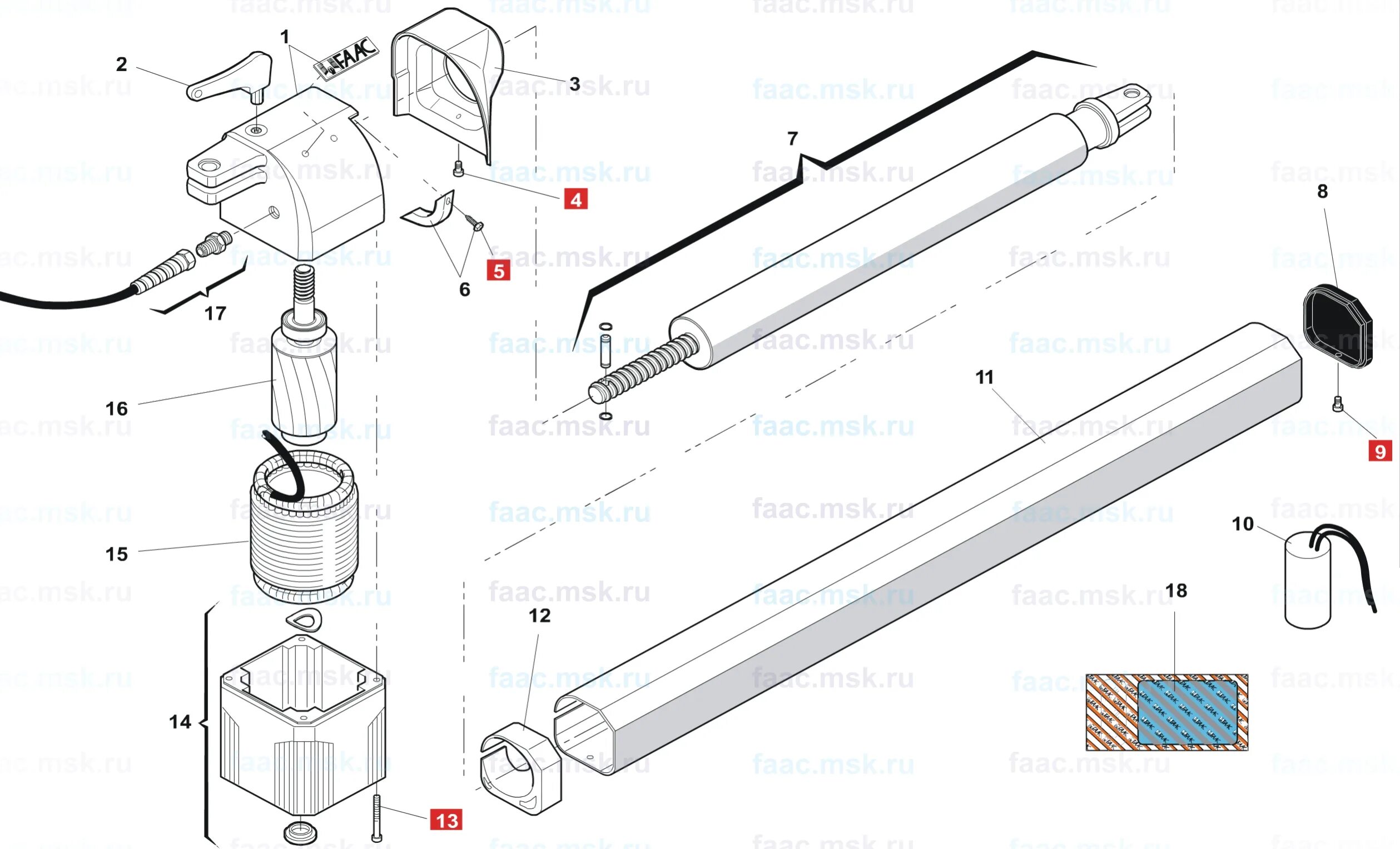 запчасти для привода распашных ворот faac 390. вилка задняя faac 409. A3000a came линейный привод ворот схемы. приводы для распашных ворот came чертеж. C100 привод came деталировка.