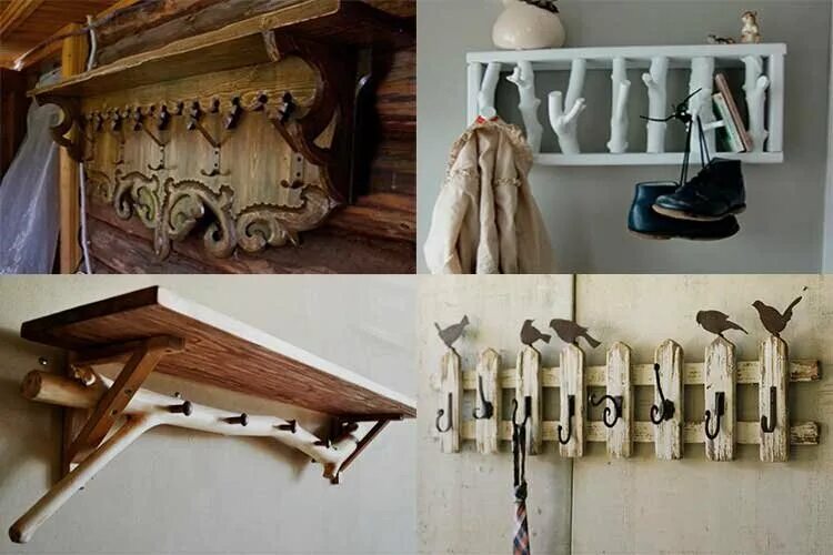 Coat Rack With Shelf Cast Iron Hooks Wall Mounted Rustic - Etsy UK Wooden coat r