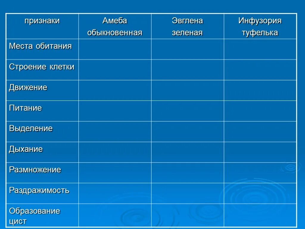 Среда обитания амебы. Амеба обыкновенная таблица. Среда обитания амебы обыкновенной. Амёба обыкновенная форма тела таблица. Питание дыхание движение