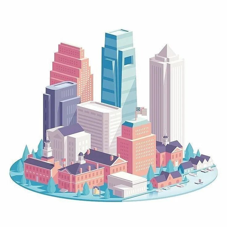 Многоквартирный дом вектор. Мультяшные многоэтажки. Силуэт небоскребов. Flat build. Векторное изображение города.