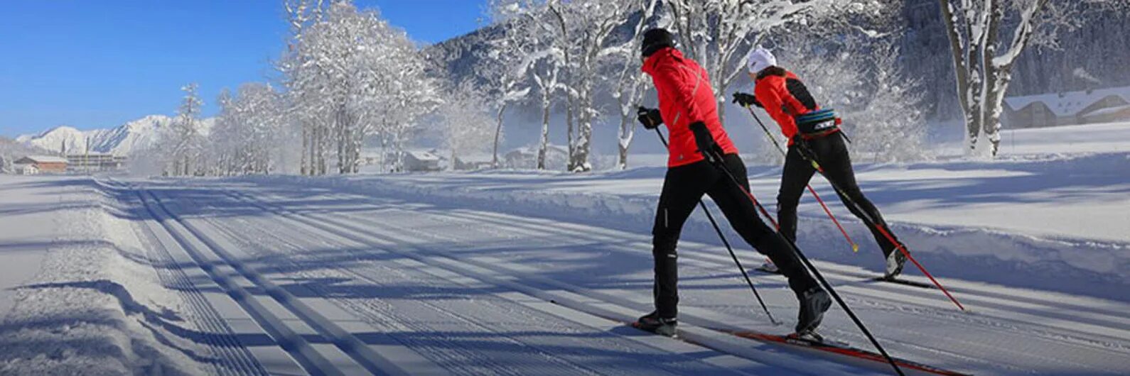 Running skiing