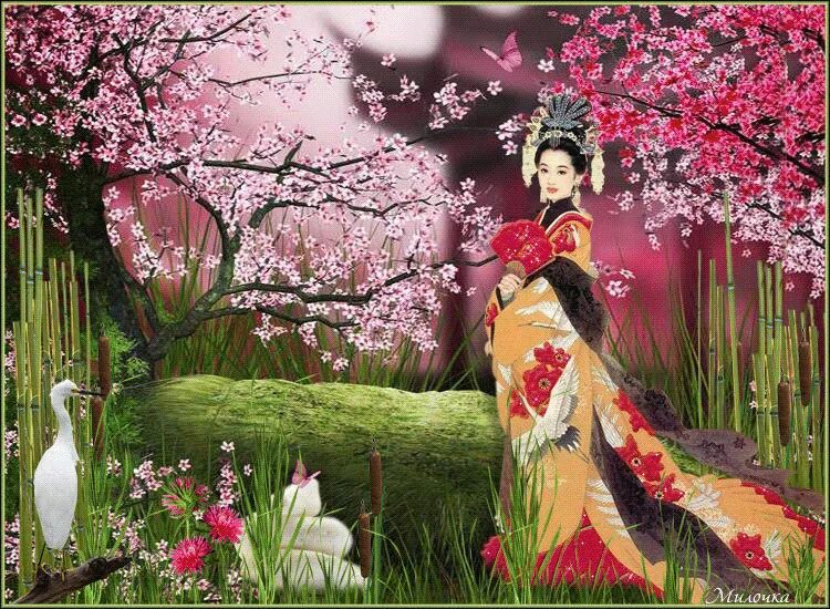 Японская песня сакура. Япония цветение Фудзи. Японские мотивы.