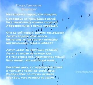 Стихи расула гамзатова журавли текст