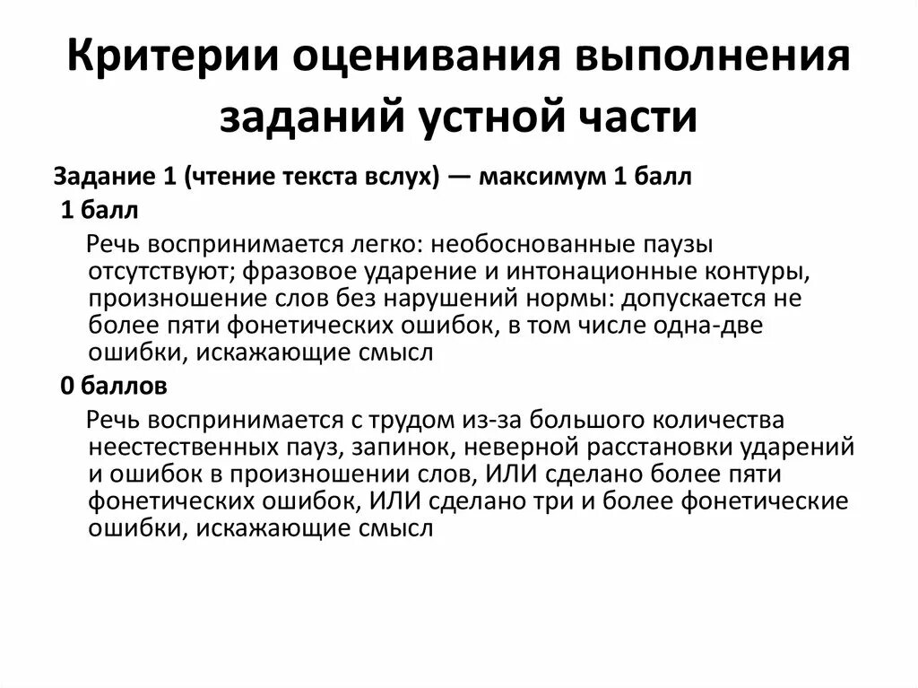 Говорение критерии. Критерии оценки устной части ЕГЭ английский. Фонетические ошибки. Ошибки в говорении. Устный экзамен чтение текста.