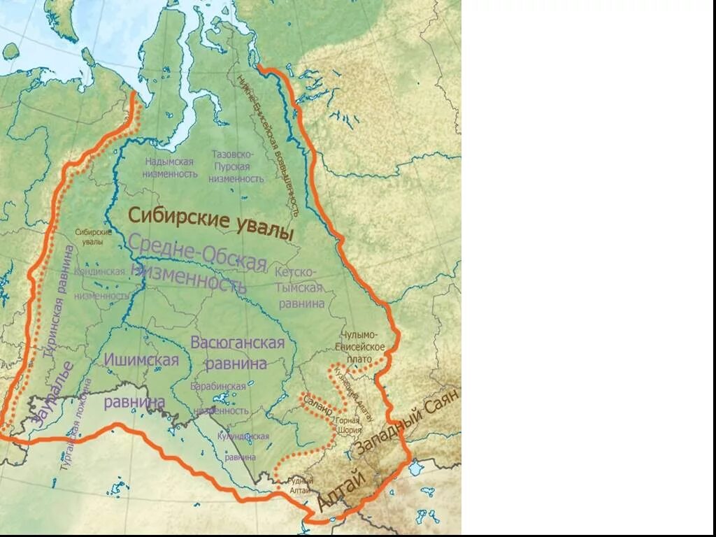Рельеф сибирской равнины. Западно-Сибирская низменность на карте России. Западно Сибирская равнина на контурной карте. Западная Сибирь на карте.