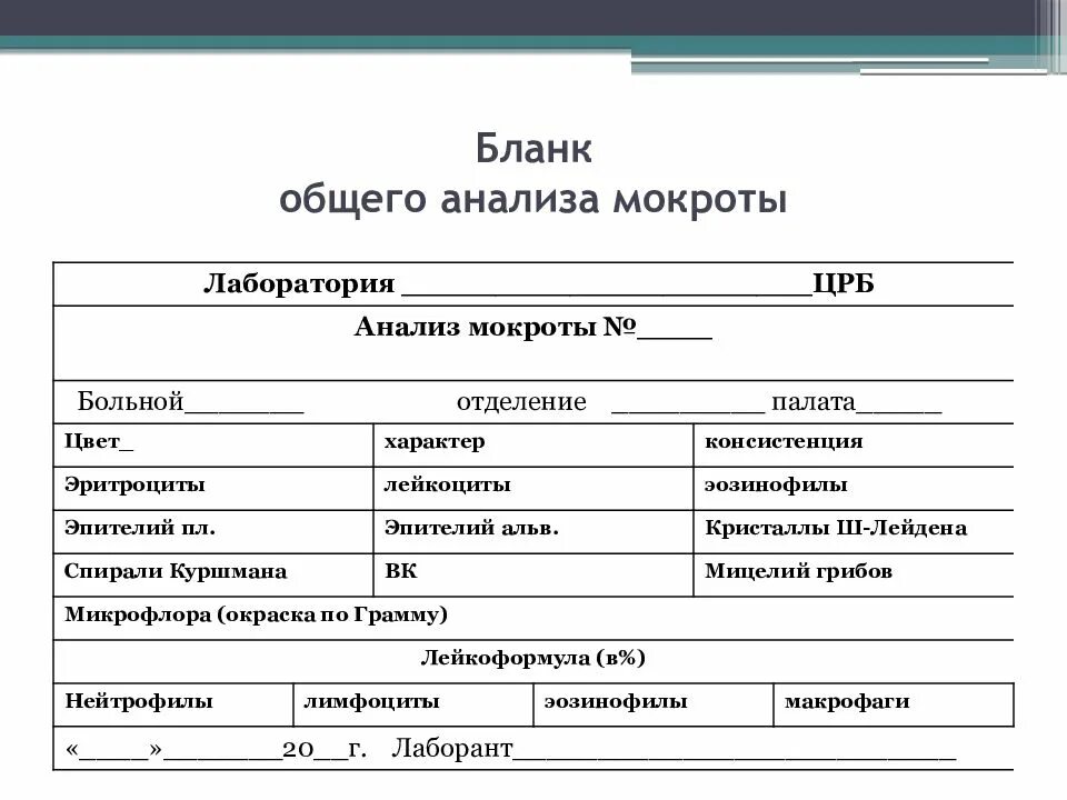 Бланк анализ мокроты форма. Общий анализ мокроты бланк. Направление на общий анализ мокроты образец. Общий анализ мокроты форма 216 у. Анализ мокроты на вк