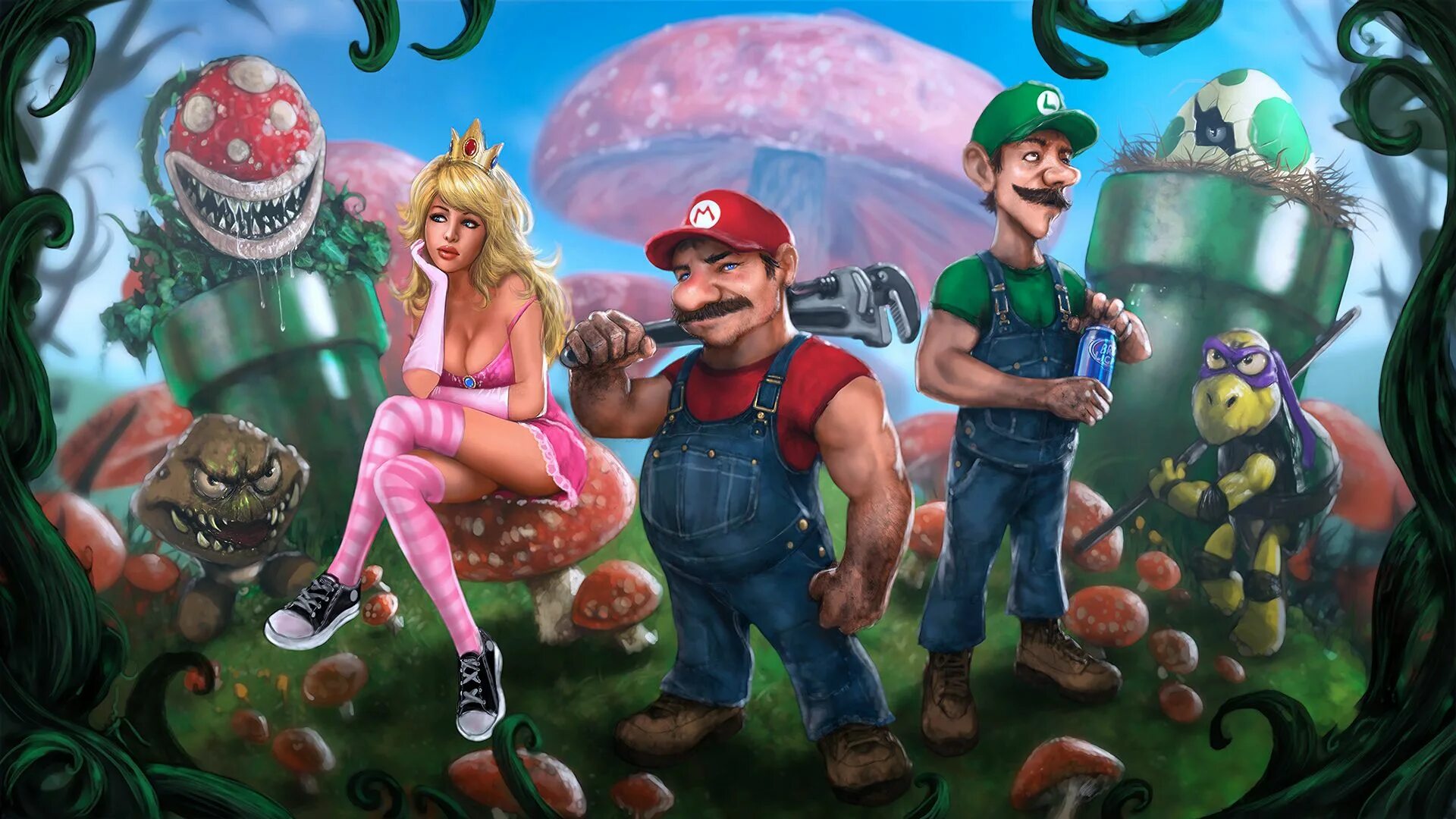 Mario bros 5. Марио Гумба принцесса. Принцесса Пич Марио 2023. Прикольные арты. Смешной арт.