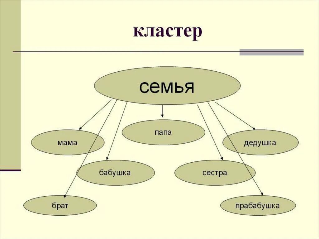 Кластер. Кластер семья. Кластер пример. Кластер на тему семья.