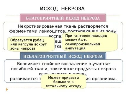 Исходы некроза
