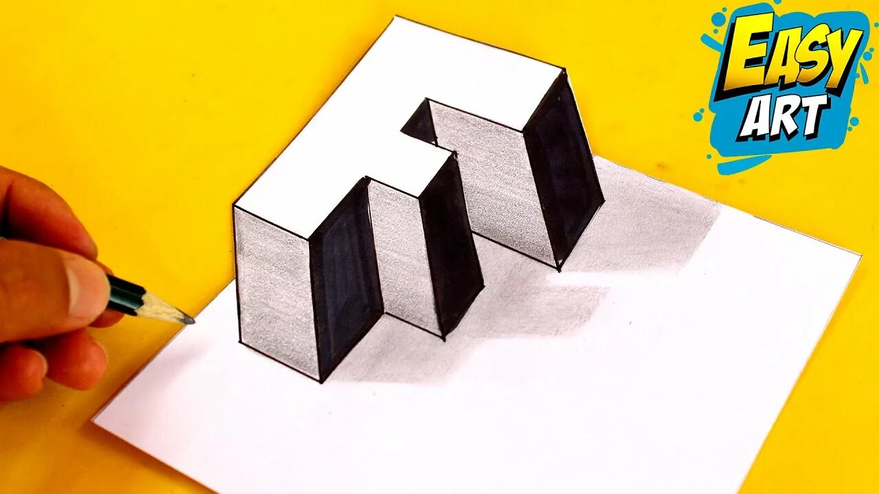 Буква в 3д рисунок. Как рисовать кубик 3д. М И Дэмс 3д рисунок легко. Ф 3д. F easy d