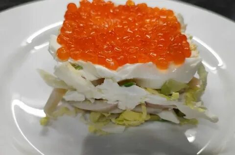 Салат кальмары яйцо красная икра