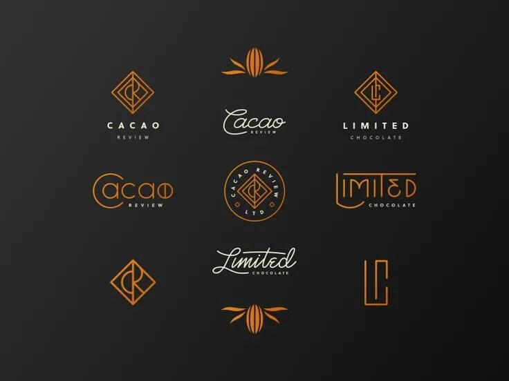 Cacao Review Brand and Elements Chocolate logo, Logo design, Logo design creativ