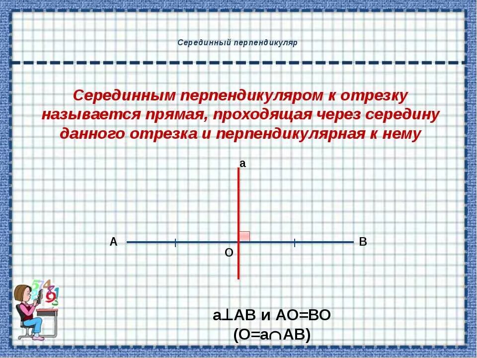 Серединным перпендикуляром называется прямая проходящая через. Серединный перпендикуляр отрезка. Середина перпендикуляра отрезка. Серединным перпендикуляром отрезка называют прямую проходящую через. Середина перпендикуляра к отрезку.