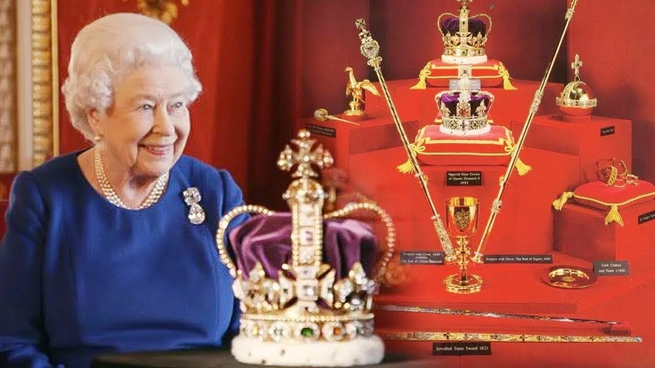 Queen Elizabeth II Coronation. Queen Elizabeth Crown. Crown Jewels Tower of London. Сокровищ британии