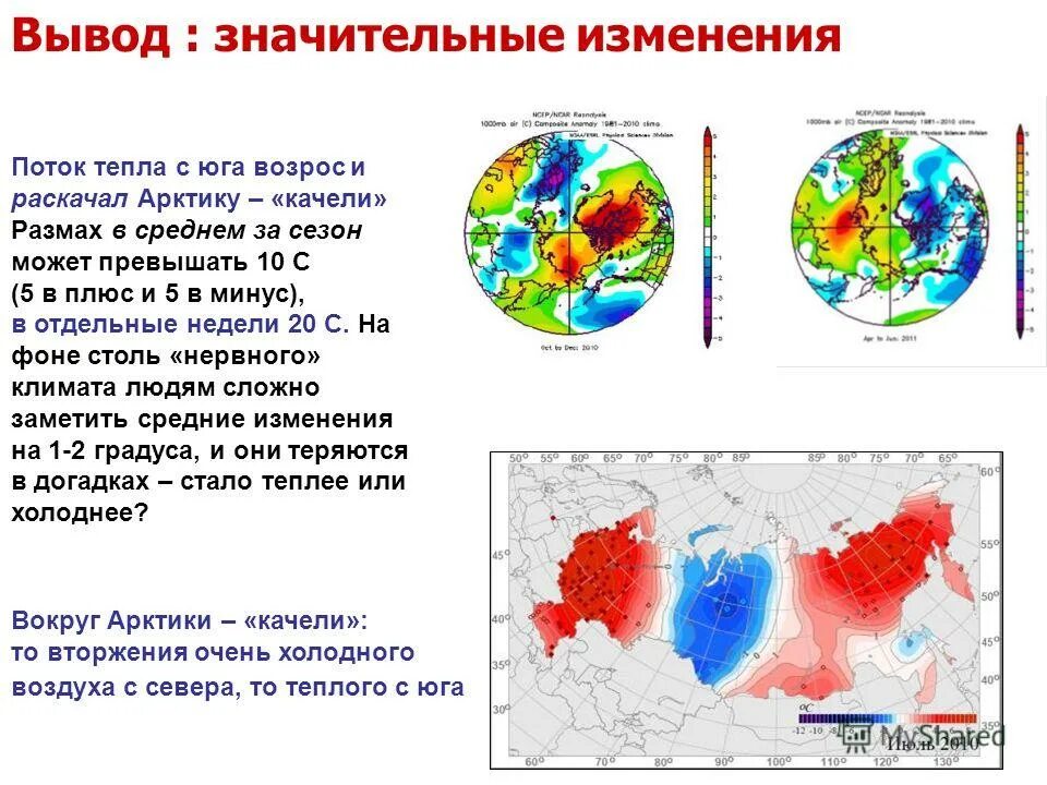 На юге холодно на севере тепло