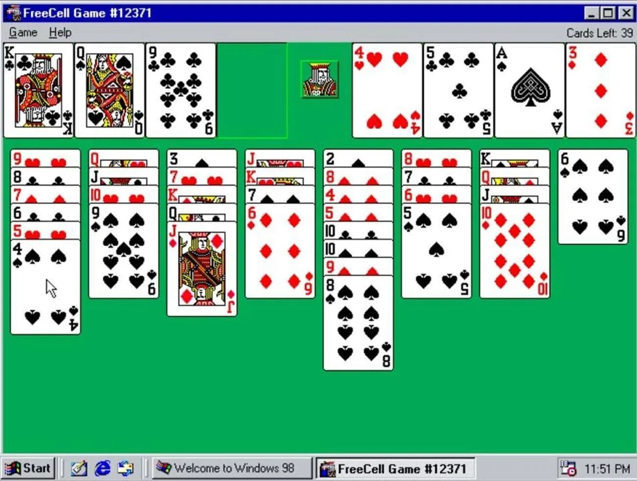 Игры виндовс 98. Windows 98 игры стандартные. Microsoft FREECELL. FREECELL game. Виндовс 98 играть.