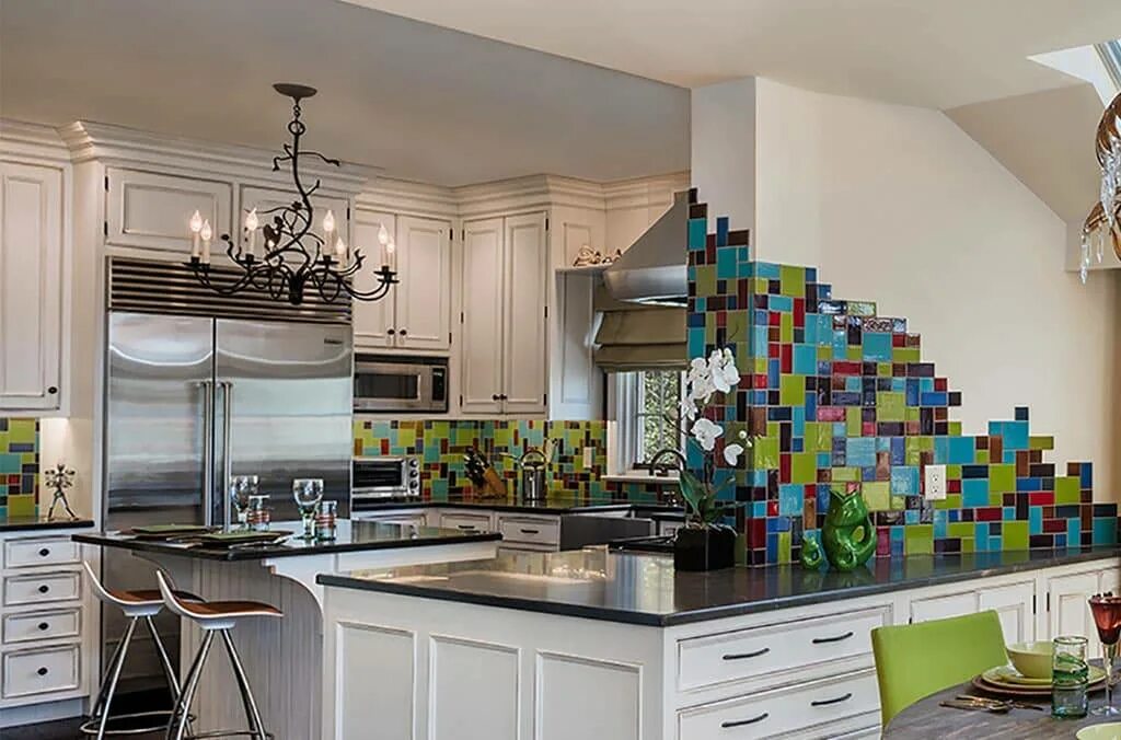 Как красиво сделать фартук на кухне. Мозаика morocco backsplash. оригинальные фартуки для кухни. необычный фартук для кухни. яркая плитка на фартук для кухни.