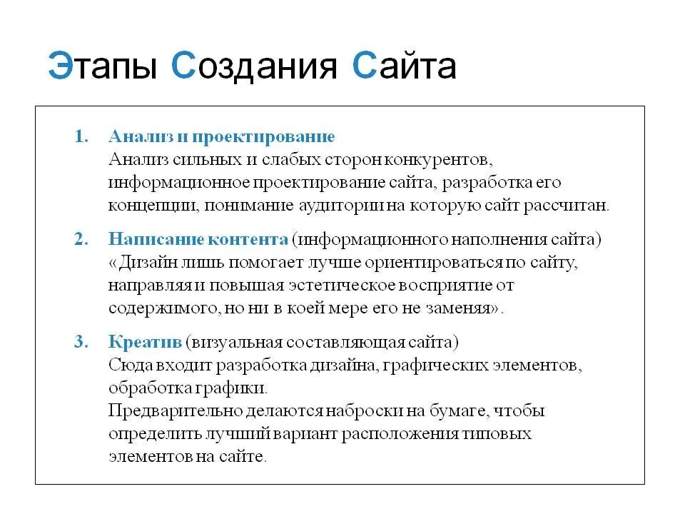 Время разработки сайта. Порядок этапов разработки веб-сайта. Этапы создания (разработки) web-сайта. Основные этапы создания сайта их характеристика. Этапы создания сайта.