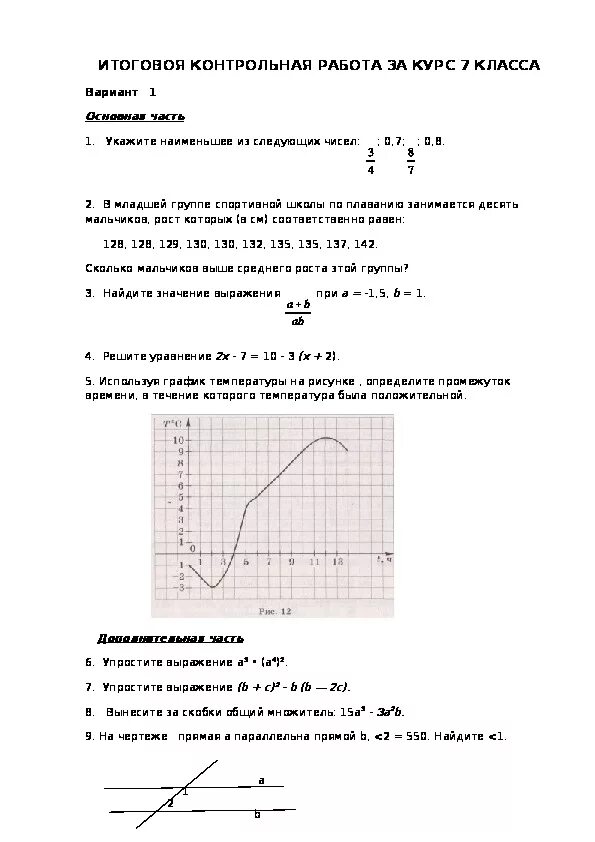 Итоговая контрольная по математике за 7 класс. Итоговая контрольная работа 7 класс математика. Итоговая контрольная за 6 класс по математике. Итоговая контрольная работа за курс 7 класса по математике.