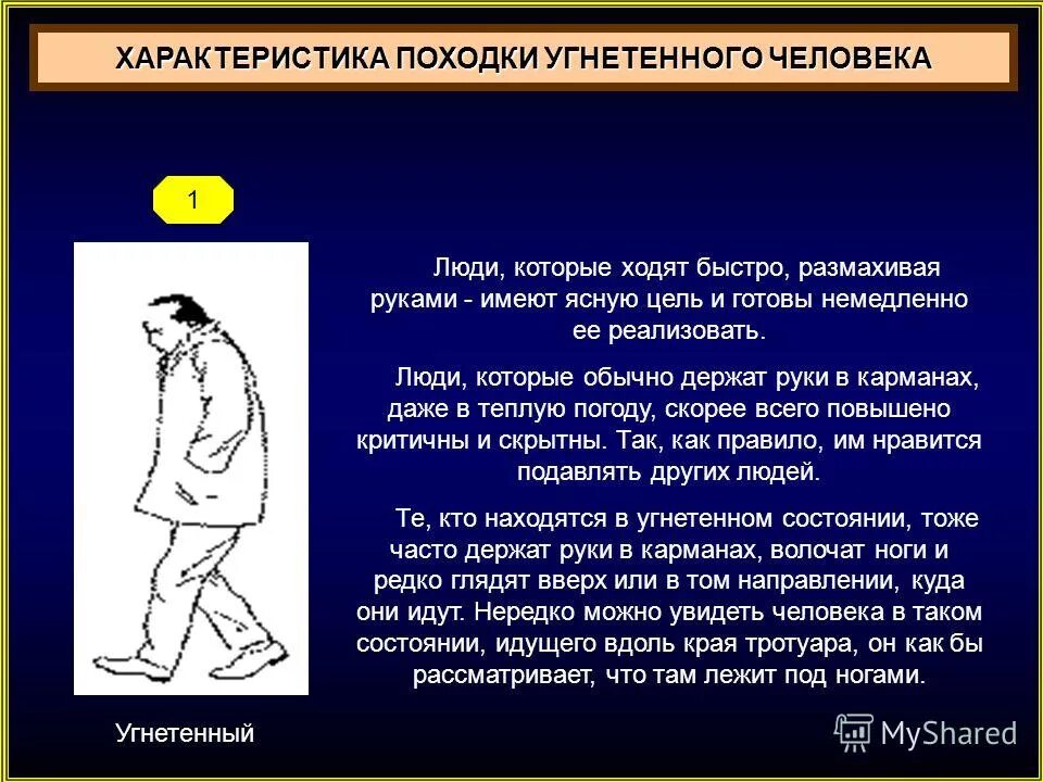 Характеристика походки. Виды походок человека. Особенности походки человека. Угнетение человека.