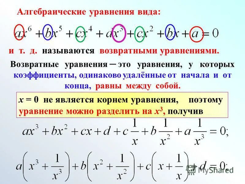 10 видов уравнений