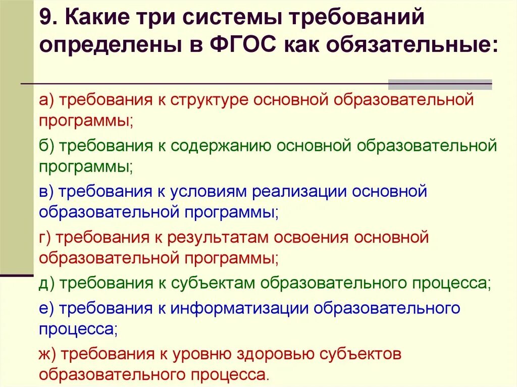 Требования отличающие. ФГОС 3 системы требований определены. Какие три системы требований определены в ФГОС как обязательные:. Система требований ФГОС. Три требования ФГОС.