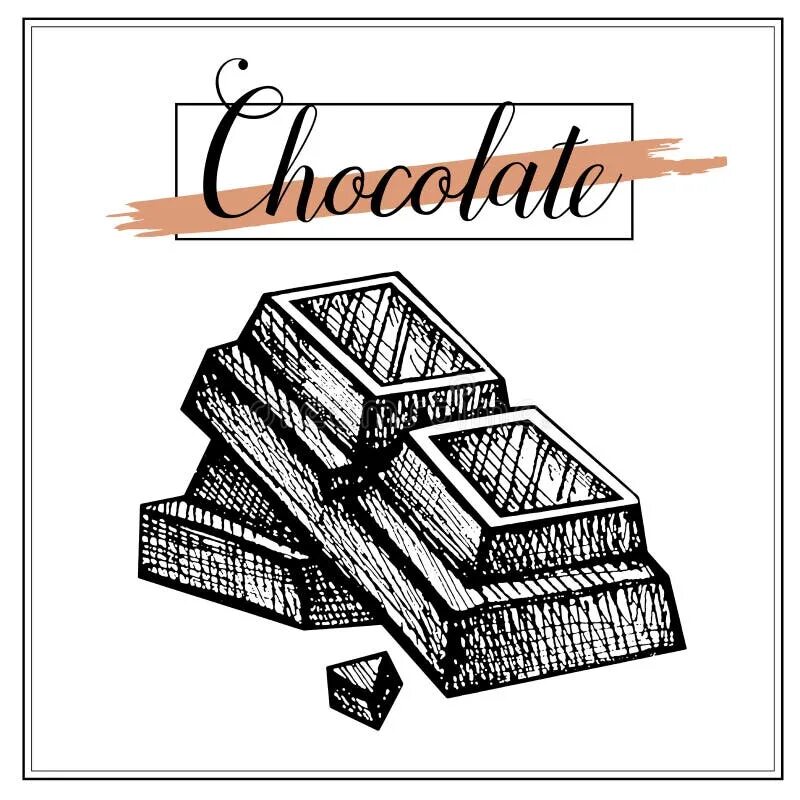 Шоколадная плитка рисунок графика Premium Vector Pieces of black and white chocolate bar. vector sketch isolated b