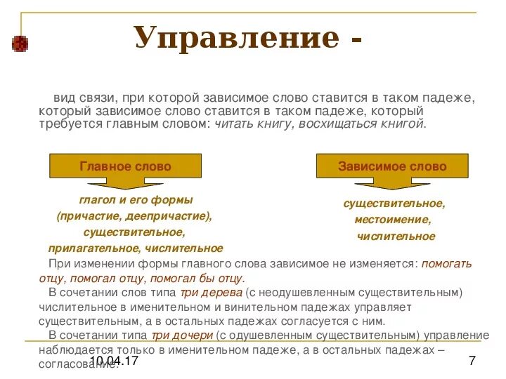 Правило связи управление. Управление в русском языке это Тип связи. Управление как вид связи. Виды связей русский язык управление. Управление русский.