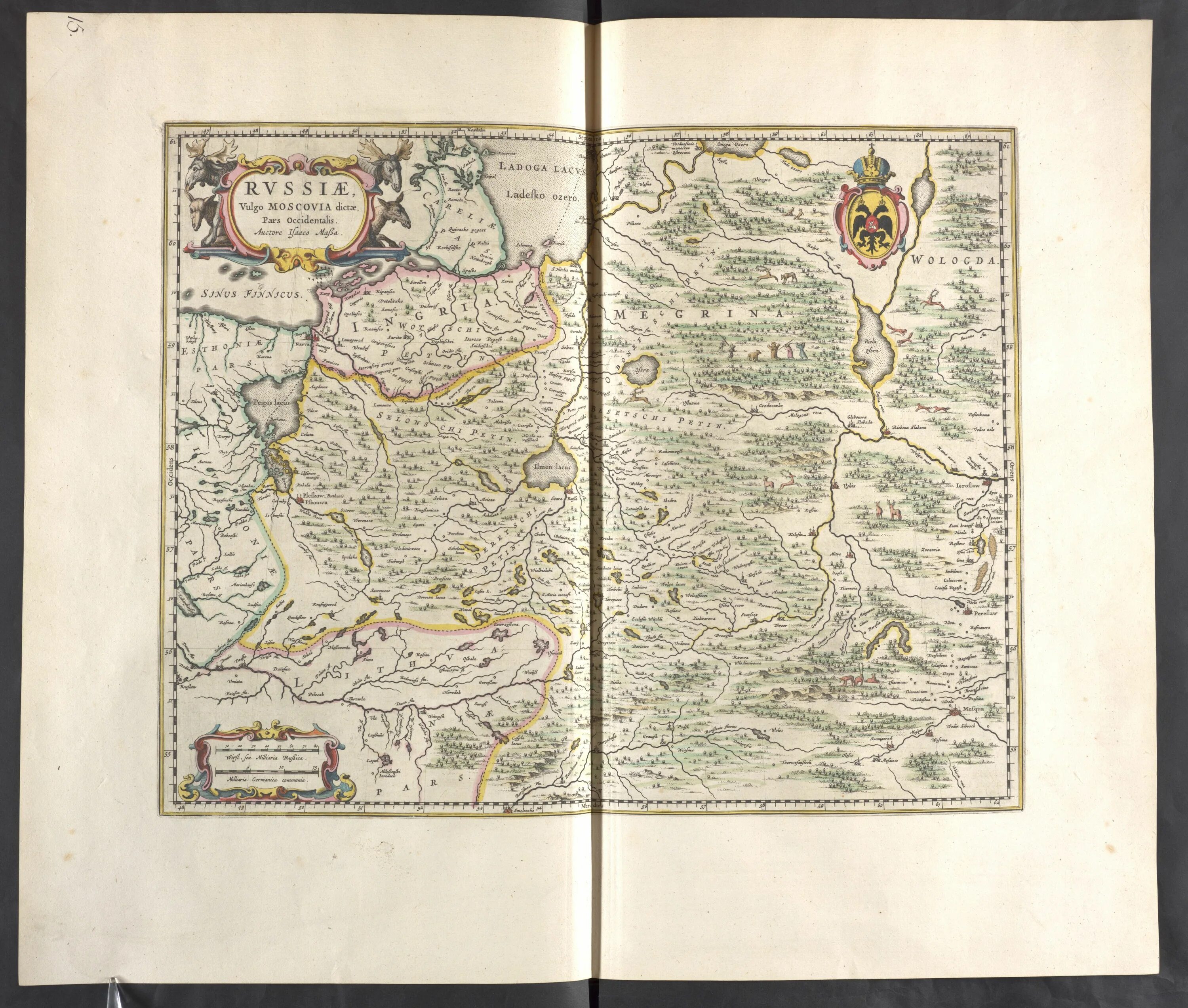 Антоний вид. [Moscovia] - Вильно, 1555 г. [Ефимов 1964]. Russiaæ vulgo Moscovia, Atlas maior, 1645.