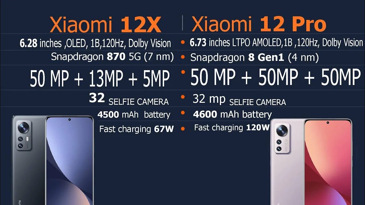 Сравнение телефонов xiaomi 12