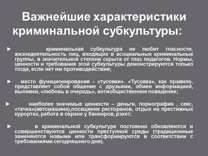 Криминальная субкультура