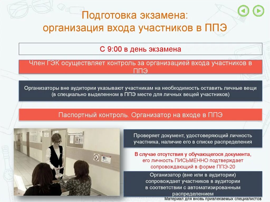 Организация подготовки к экзаменам. Организация и проведение ГИА В ППЭ В форме ЕГЭ. Организация экзаменов. Аудитории до входа в ППЭ. Организация контроля в ППЭ.