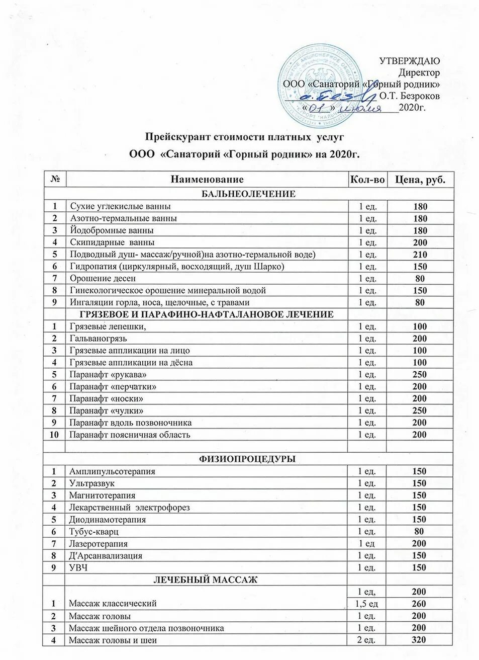 Прайс на платные услуги. Прейскурант на медицинские услуги санаторий. Профилакторий прейскурант. Прейскурант цен на платные медицинские услуги. Прайс лист санатория.