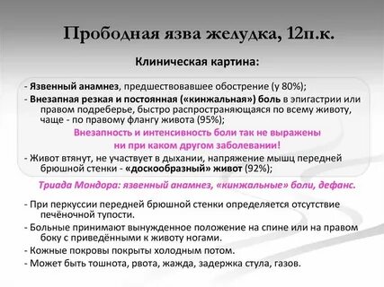 Прободение язвы симптомы